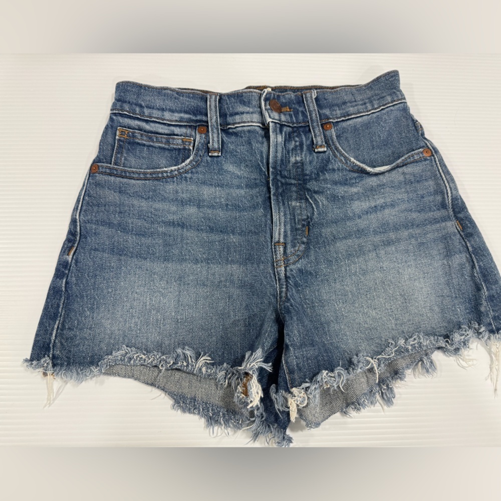 Madewell The Perfect Jean Shorts Size 24 Denim High Rise Blue 99% Cotton